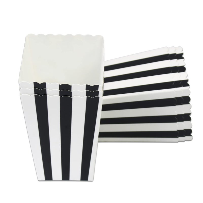 IPALMAY Black and White Striped Mini Paper Popcorn Boxes - Treat Boxes - Birthday Favor Box - Snack Boxes  Family Movie Night Boxes  Set of 36 - Image 3